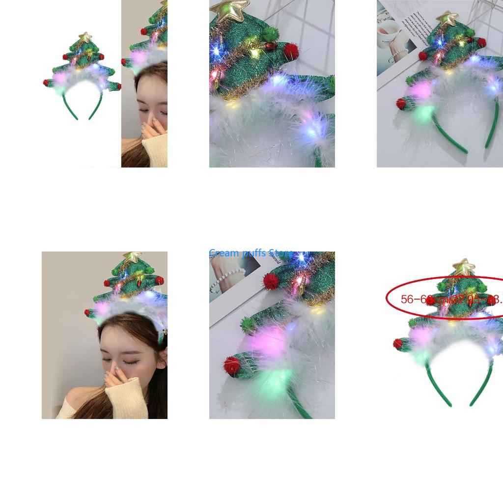 Women Fashion Fun - 50LE Light Up Christmas Tree Headband