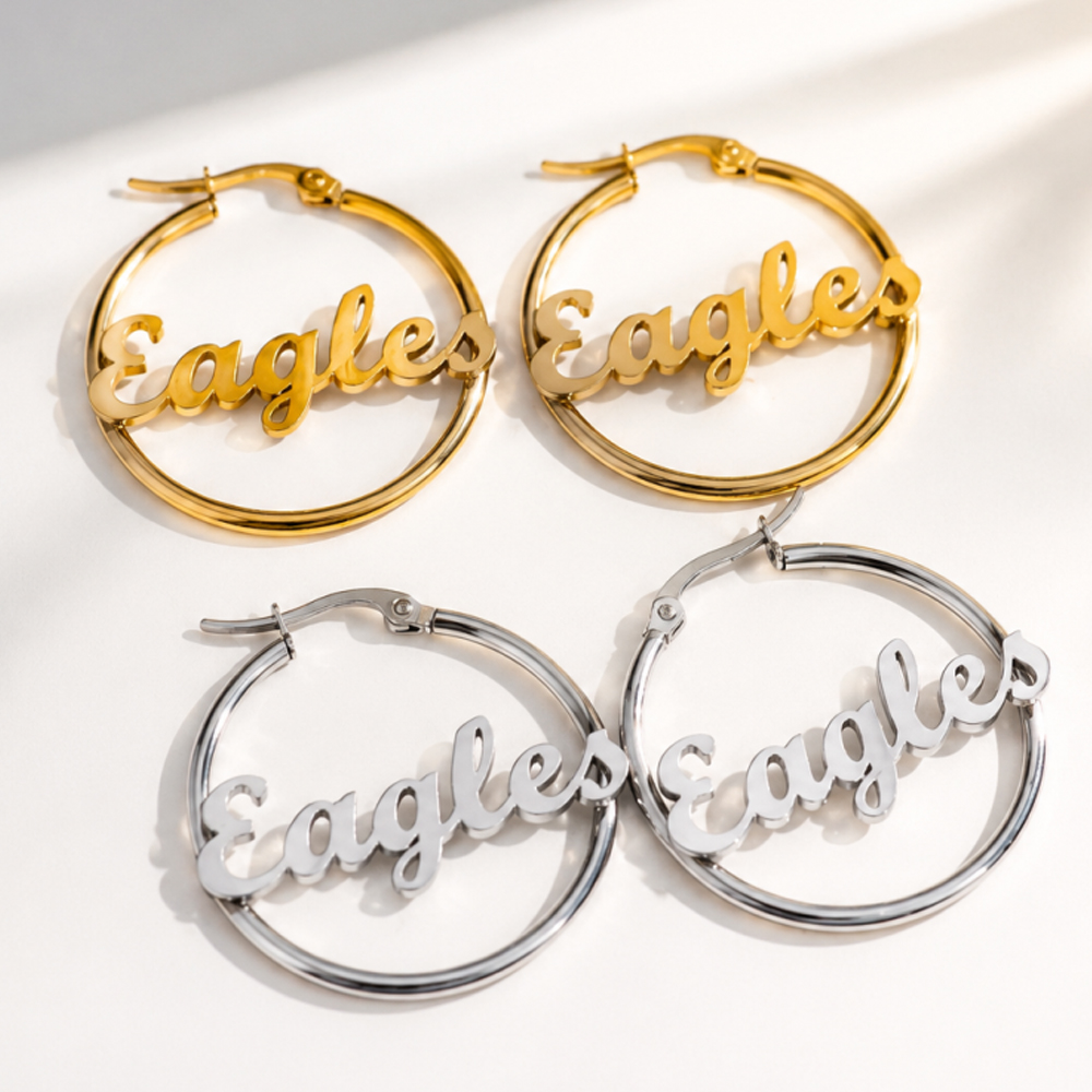 Custom Name Hoop Earrings For  - огляд і ціна Women Fashion Fun