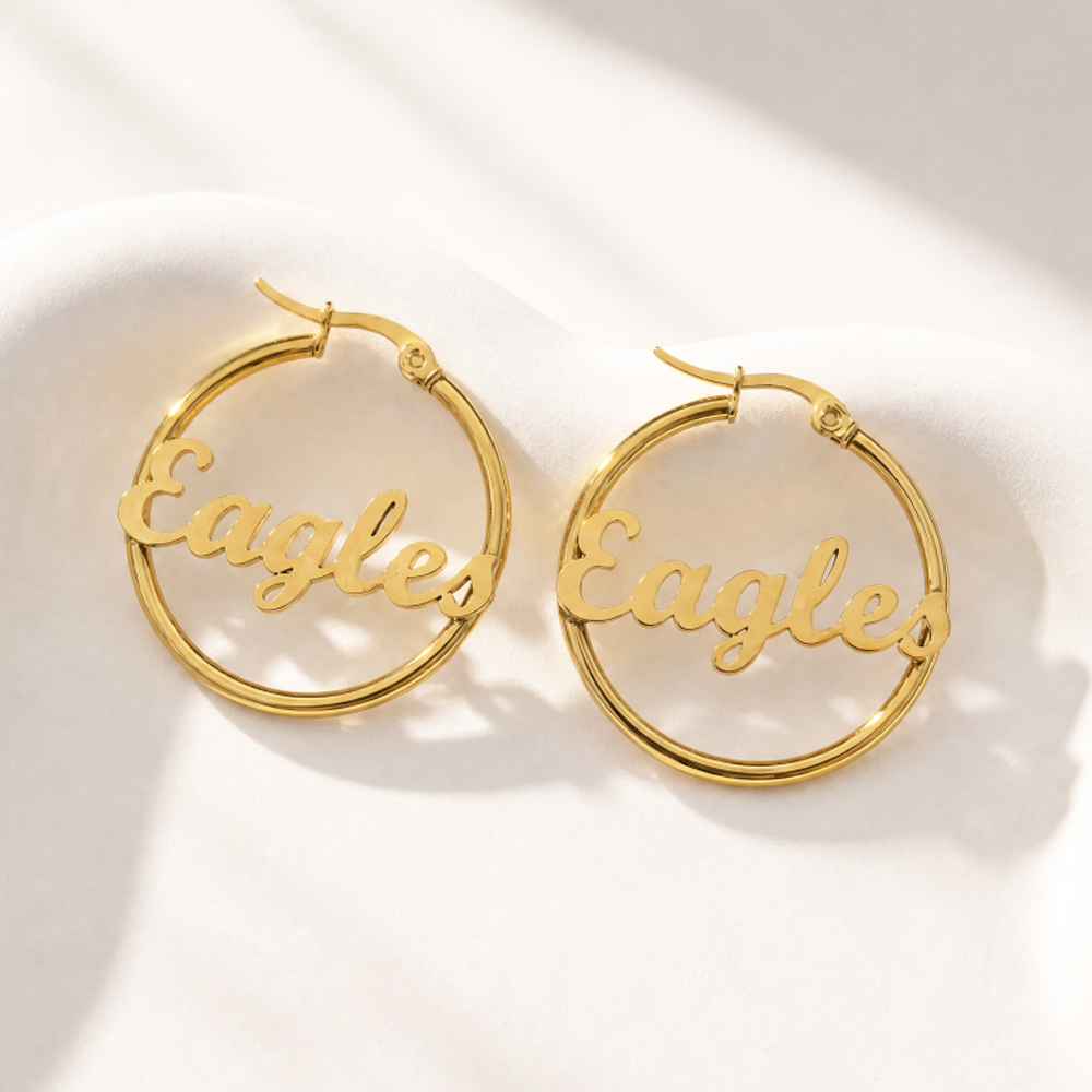 Custom Name Hoop Earrings For  - огляд і ціна Women Fashion Fun