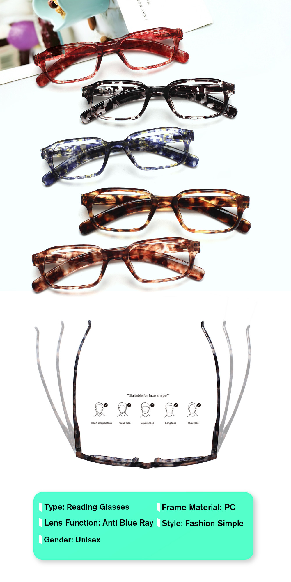 Women Reading Glasses Fashiona - огляд і ціна Women'S Fashion Glasses With Clear Lenses
