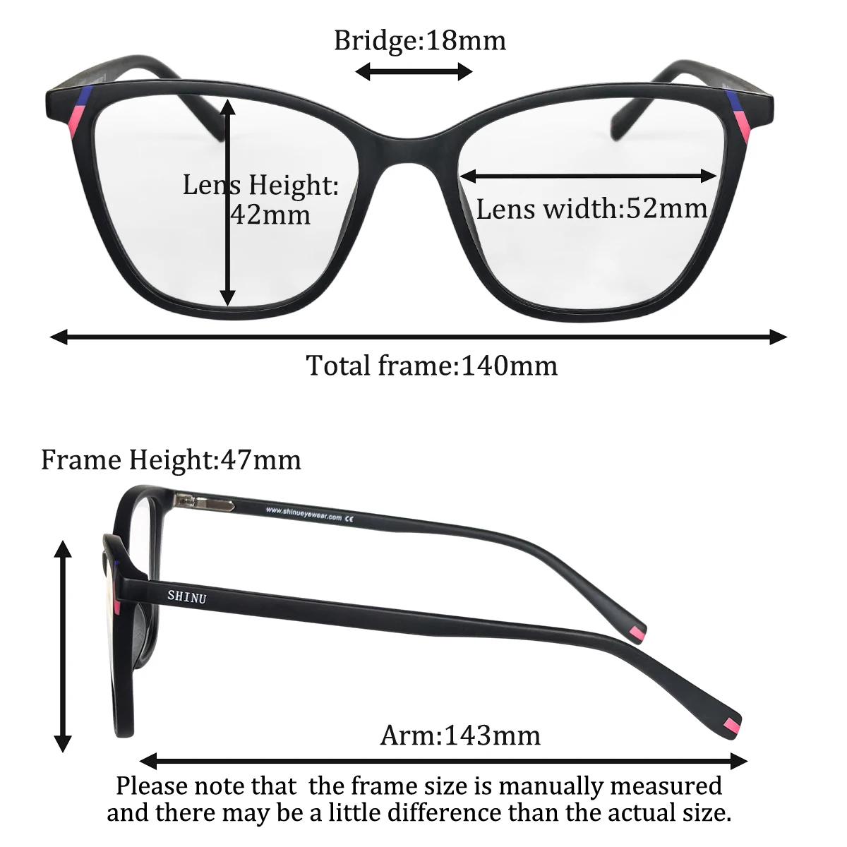 SHINU Women Fashion Frame Cust - огляд і ціна Women'S Fashion Glasses With Clear Lenses