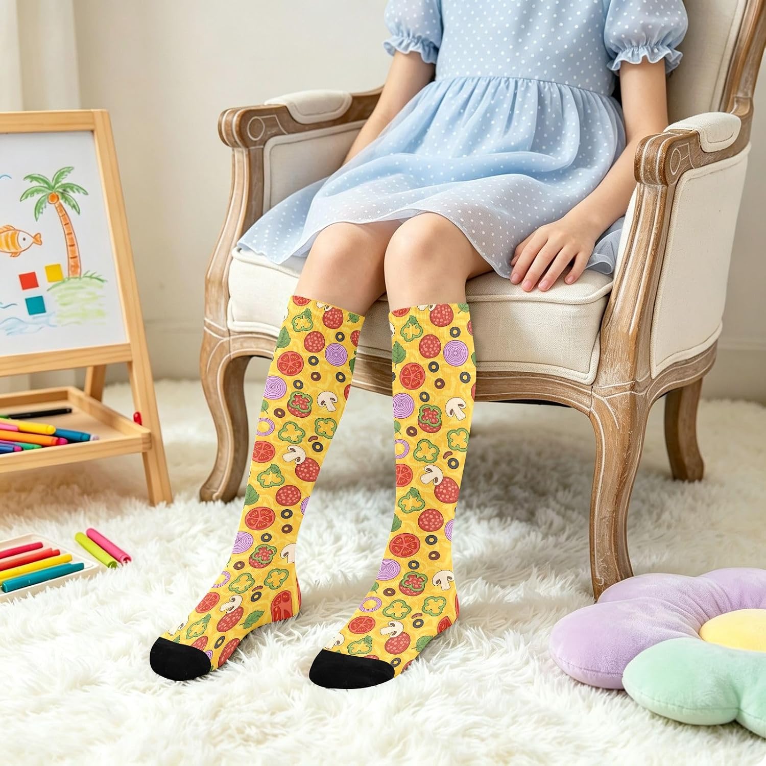 Pizza Topping Print Knee High  - огляд і ціна Women Fashion Fun