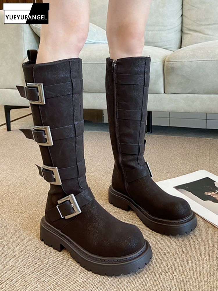 Fashion Women Multi Buckle Kne - огляд і ціна Women'S Fashion Riding Boots