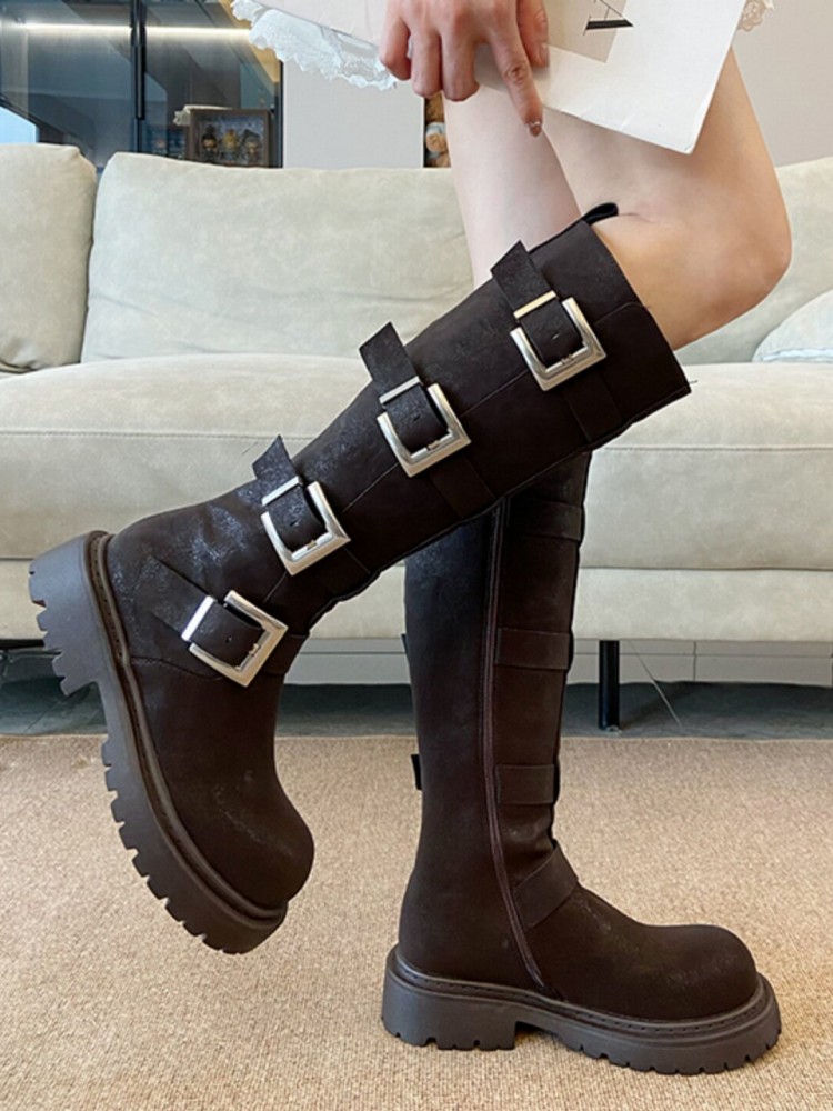 Fashion Women Multi Buckle Kne - огляд і ціна Women'S Fashion Riding Boots