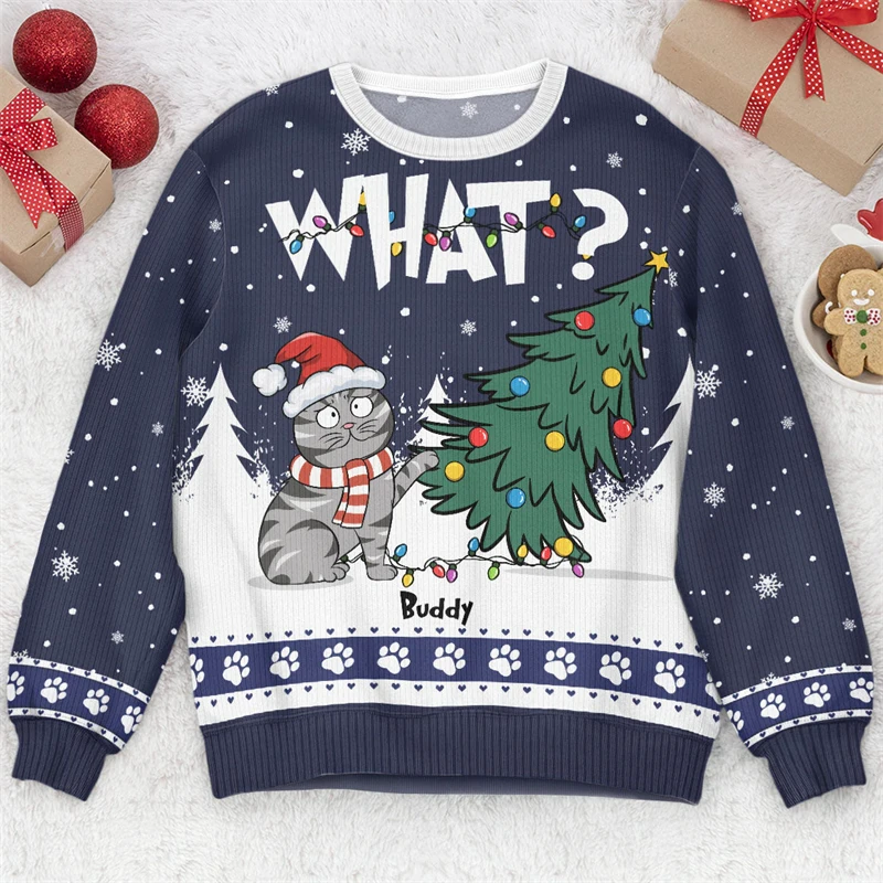 2026 Funny Cat Pattern Ugly Ch - огляд і ціна Women'S Fashion Sweatshirts